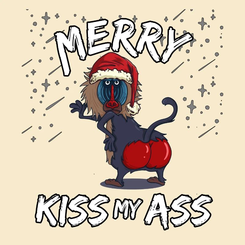 Pull de Noël laid Baboon Popo embrasse mon cul