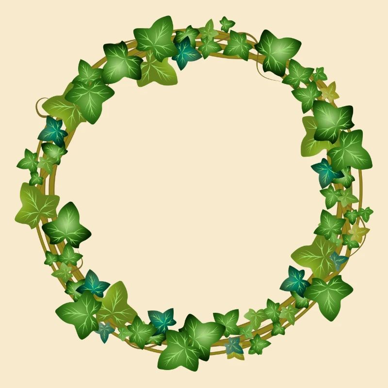 decorative ivy wreath or ivy frame