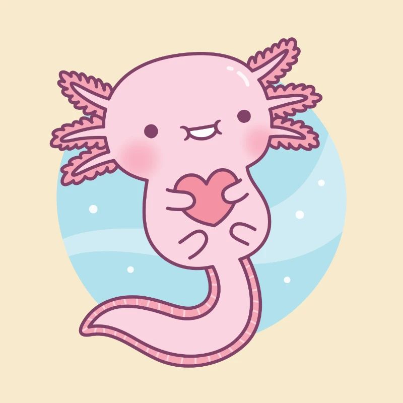 Süßes Axolotl Hugging Heart