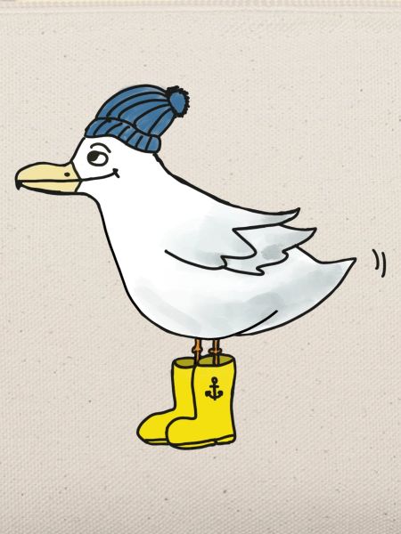 Möwe mit Gummistiefeln