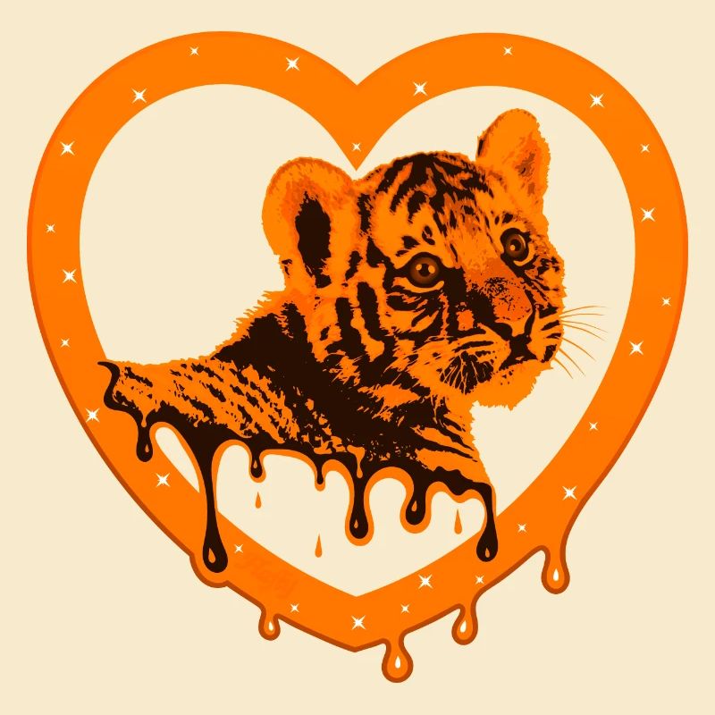 Tiger im Herzen - Orange