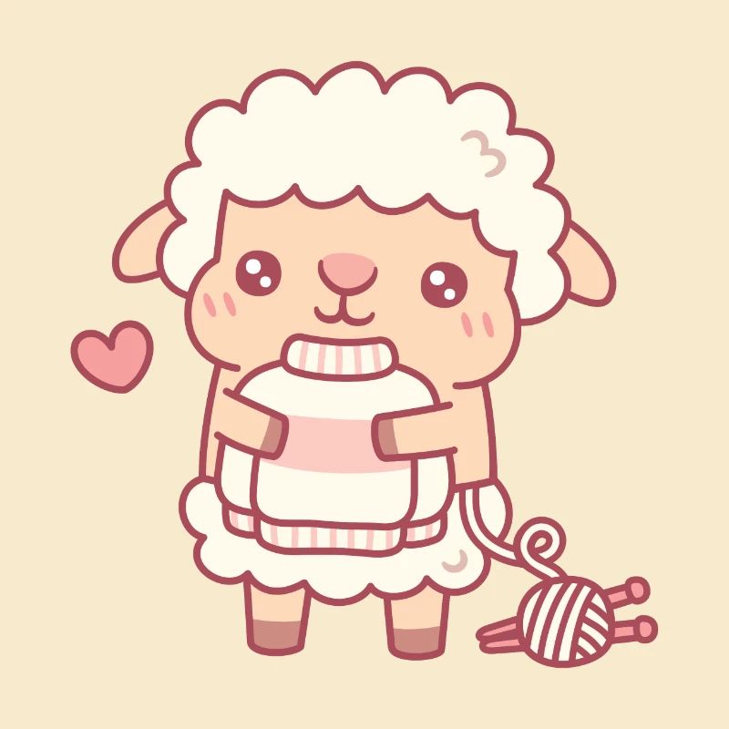 Süßes Schaf mit gestricktem Wollpullover lustig