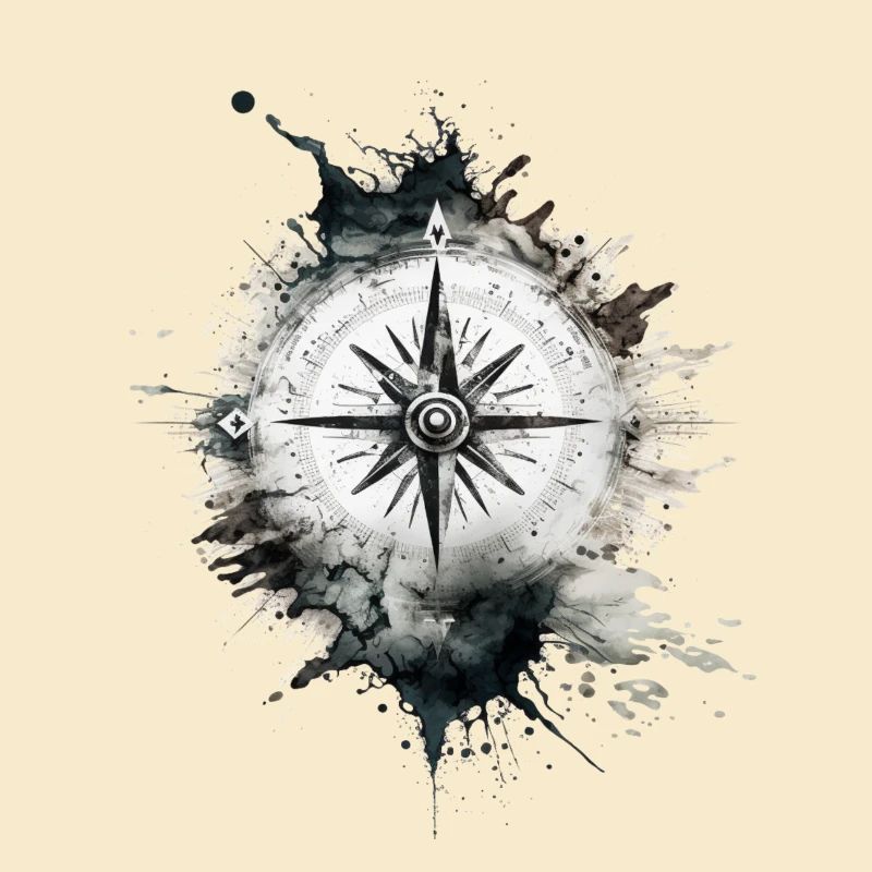 creative compass in navy look for sailing