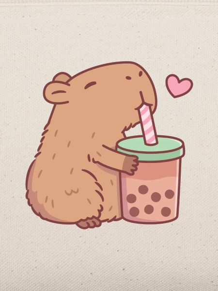 Süßes Capybara liebt Bubble Tea