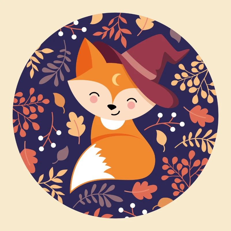 Fuchs mit Herbstmuster