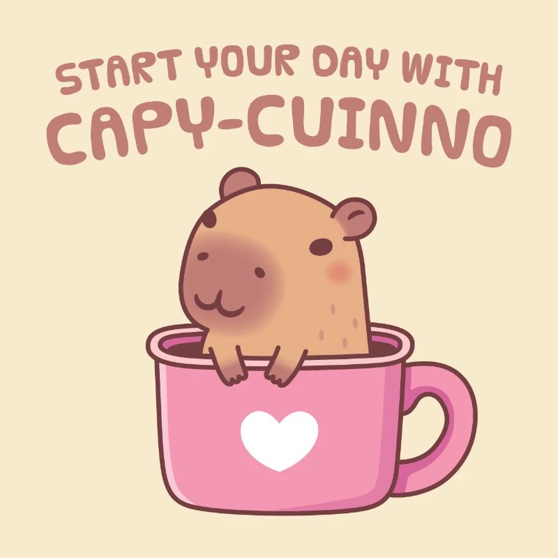 Cute Capybara Start Your Day With Capyuccino Coffe
