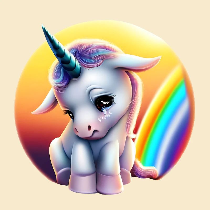 Depression Einhorn traurig Regenbogen
