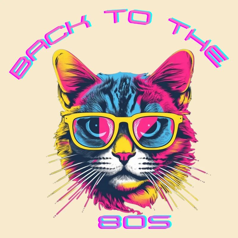 Retro cat design with sunglasses