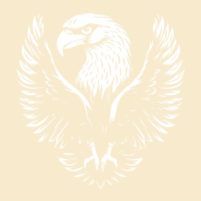 Eagle head with wide wings