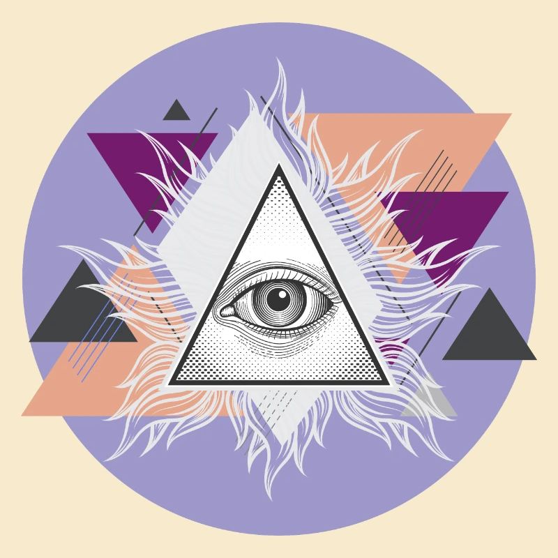 Geometric Triangular Eye with Auras
