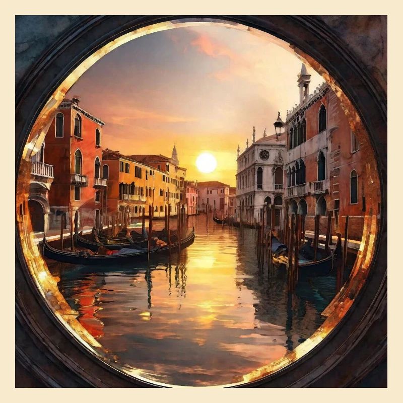 Venice, gold, sunset, reflection
