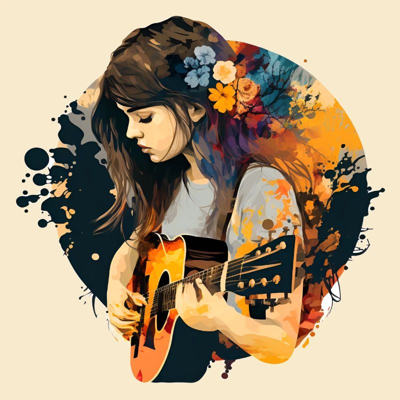 Ein Mädchen mit Gitarre