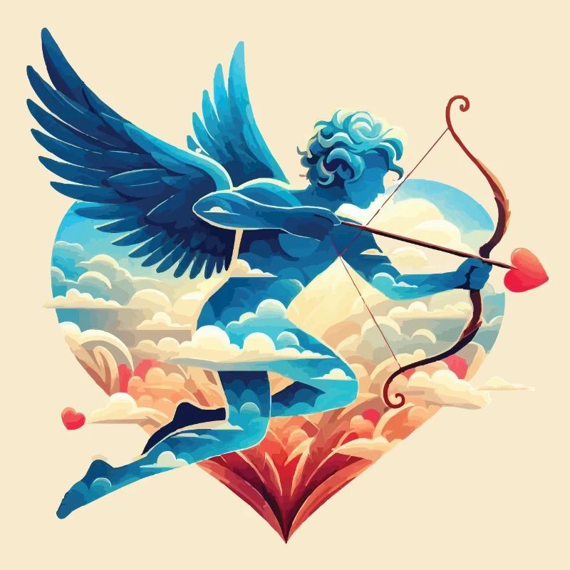 Cupidon céleste aux ailes rêveuses