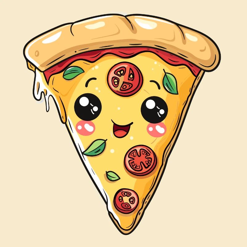 DRÔLE DE VISAGE DE PIZZA AMATEUR DE RESTAURATION RAPIDE