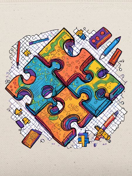 Puzzle auf weißem Hintergrund