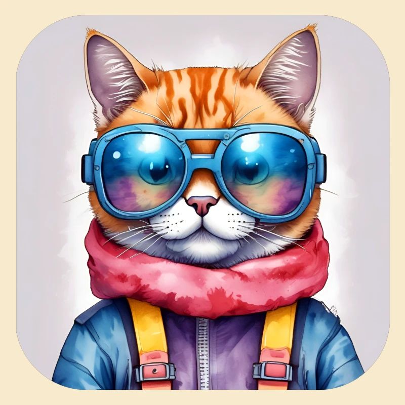 Coole Katze mit Sonnenbrille