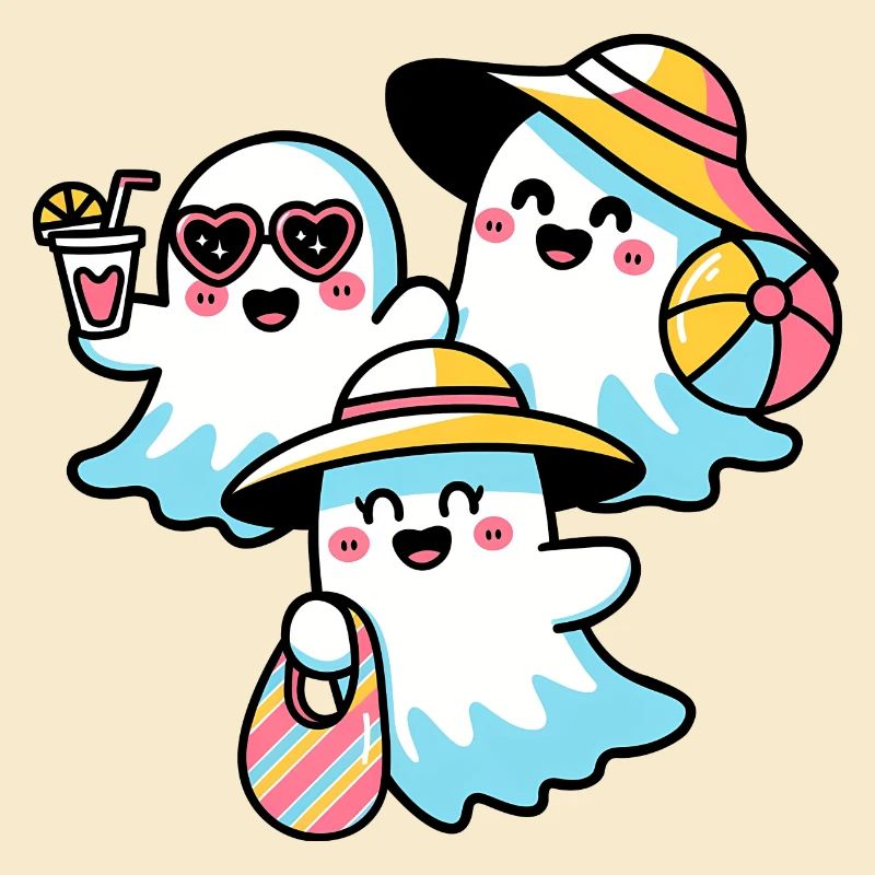 Sweet ghosts on the beach