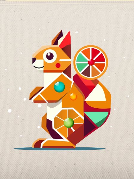 Geometrisches Eichhörnchen-farbenfroher Hingucker