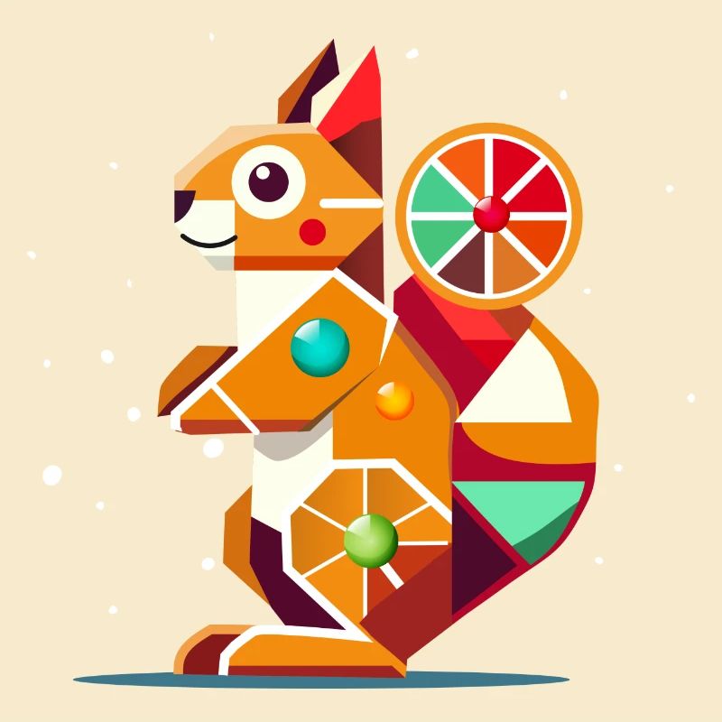 Geometrisches Eichhörnchen-farbenfroher Hingucker