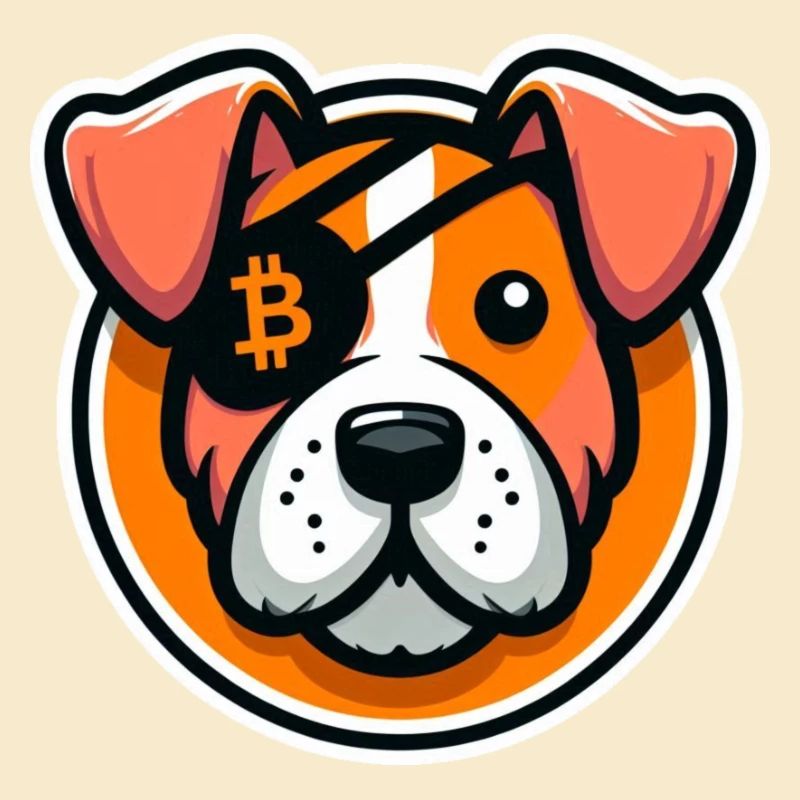 Chien avec cache-œil Bitcoin