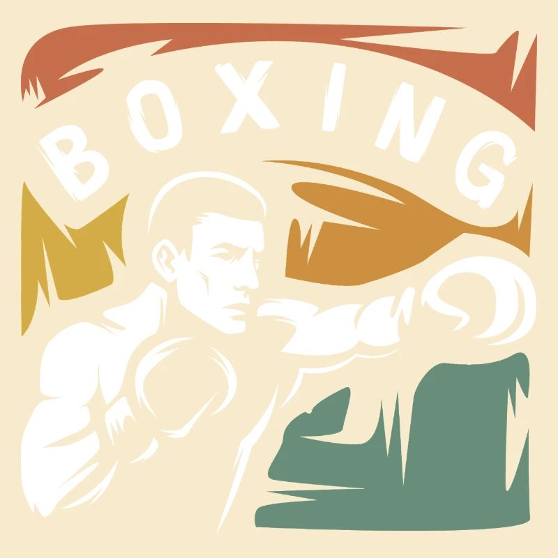 Combattant de boxe vintage – Conception de boîte rétro