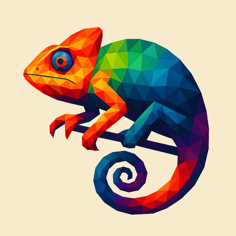 WPAP Stil Tiere - Chamäleon