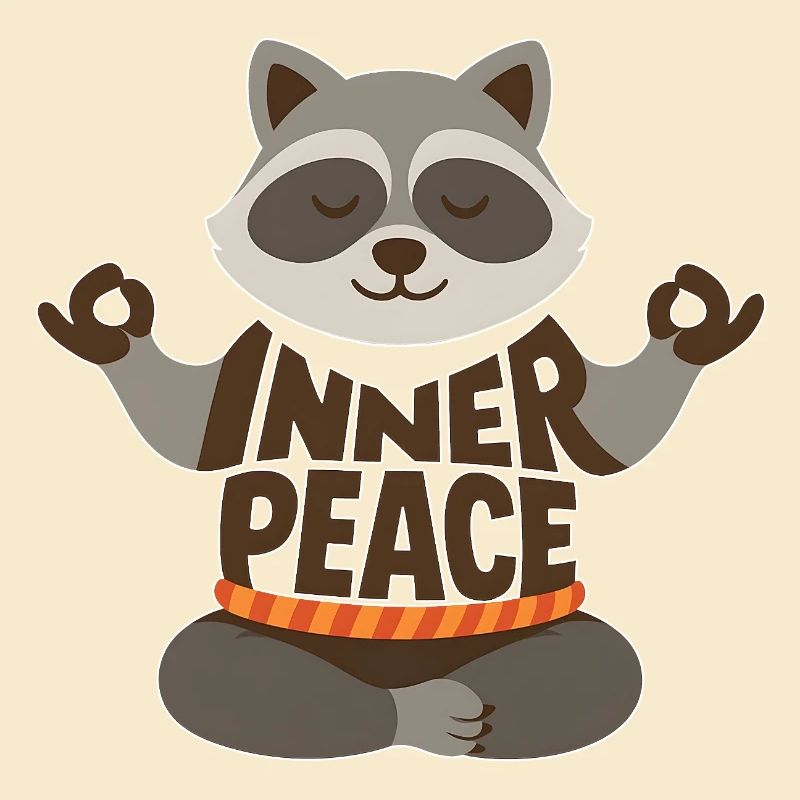 Waschbär Yoga Inner Peace meditierend