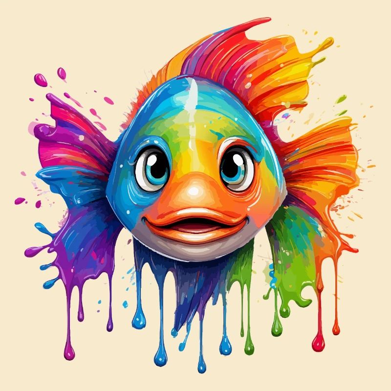 Buntfisch mit Farbexplosion