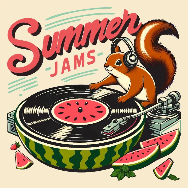 Summer Jams Musik - Eichhörnchen mit Melone