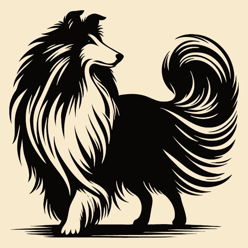 Conception de silhouette de colley cool