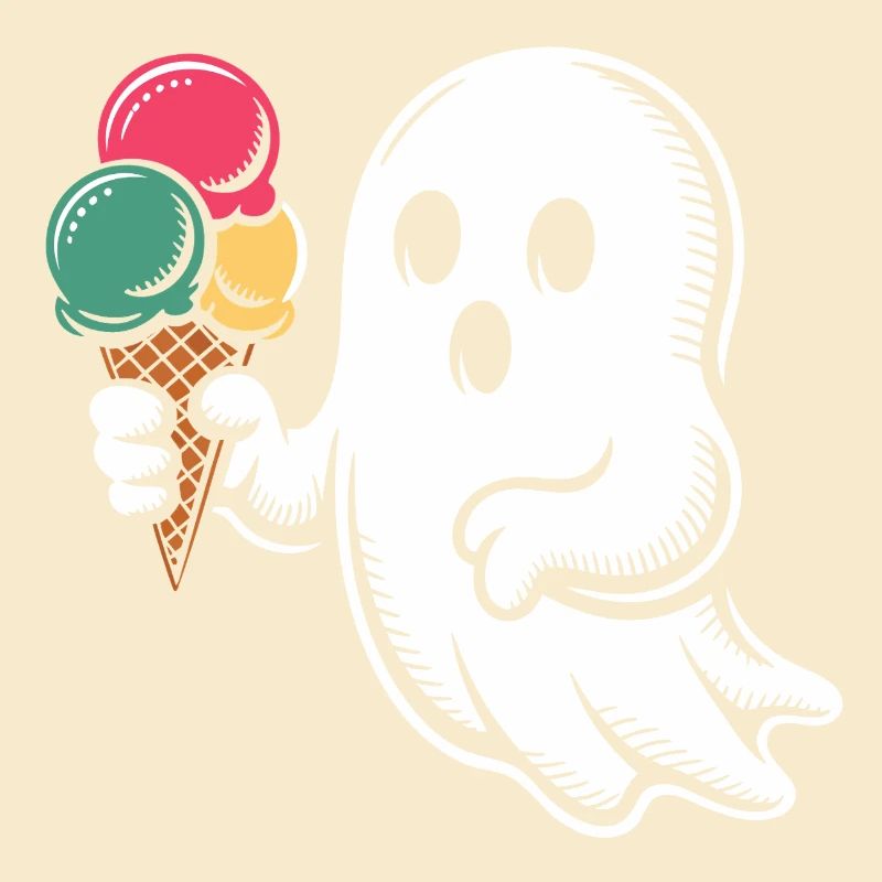 Fantôme avec popart de crème glacée