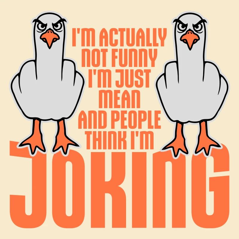 Seagull Middle Finger Not Funny Mean People Think Joke