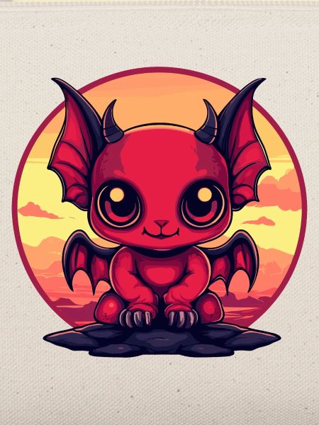 Roter Dämonen-Kobold am Abend