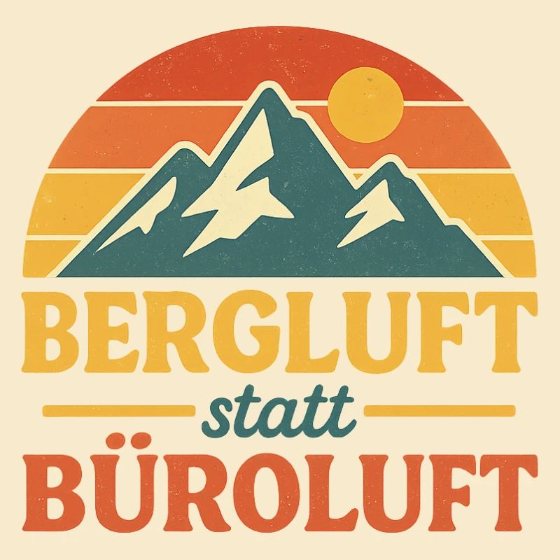 Bergluft statt Büroluft Retro Logo