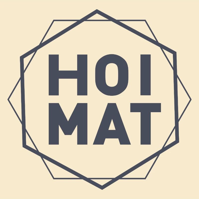 Geometrischer HOIMAT Hexagon-Text