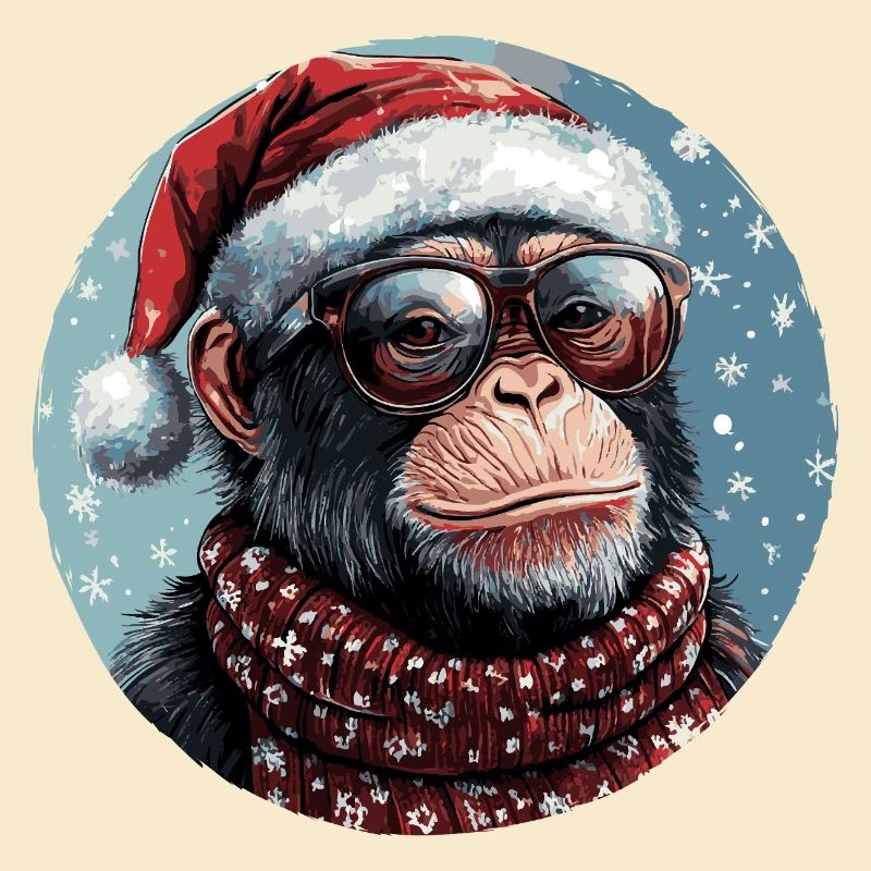 Monkey Christmas Funny Cool