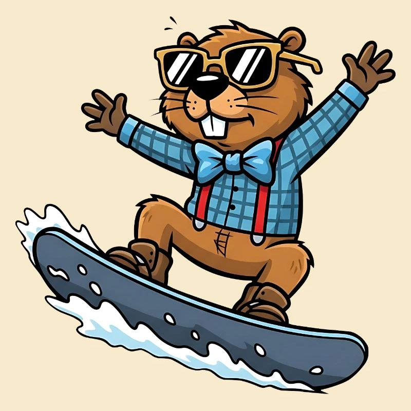 Lunettes de soleil Cool Snowboard Beaver Comic