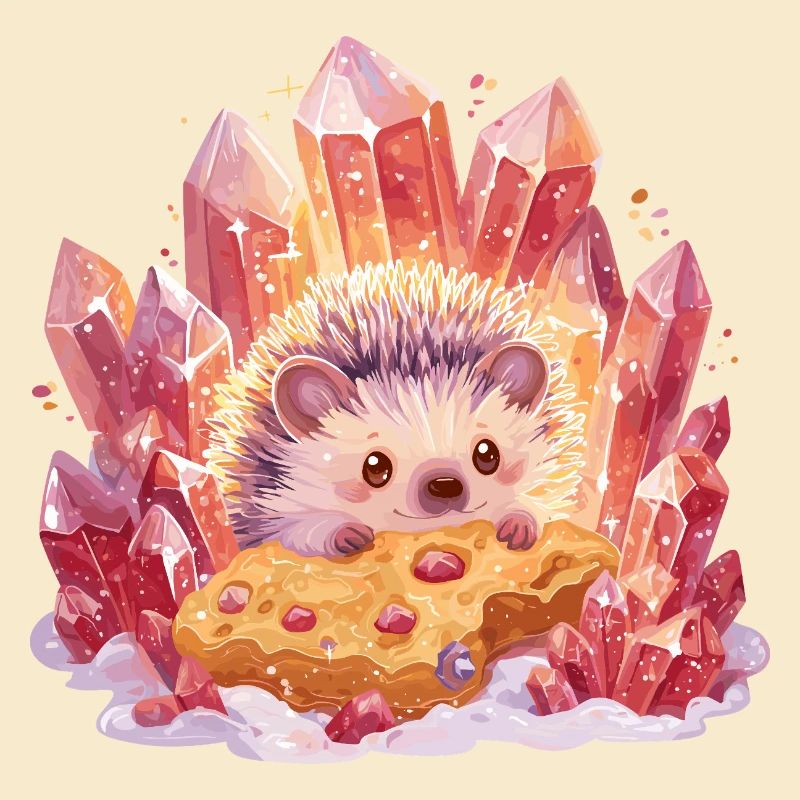 Kristall-Igel mit Cookie