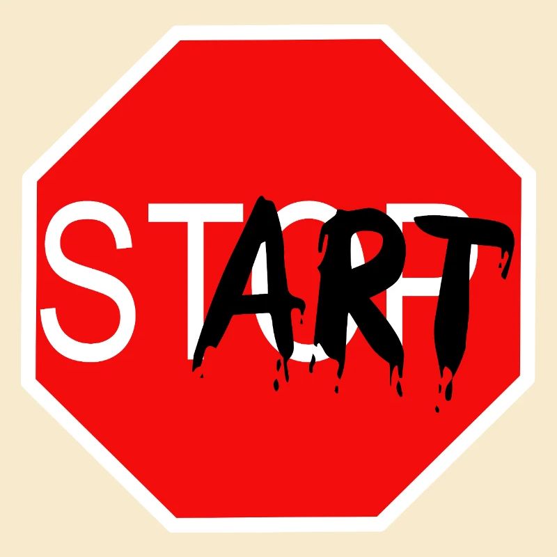 Startzeichen Graffiti Stoppschild