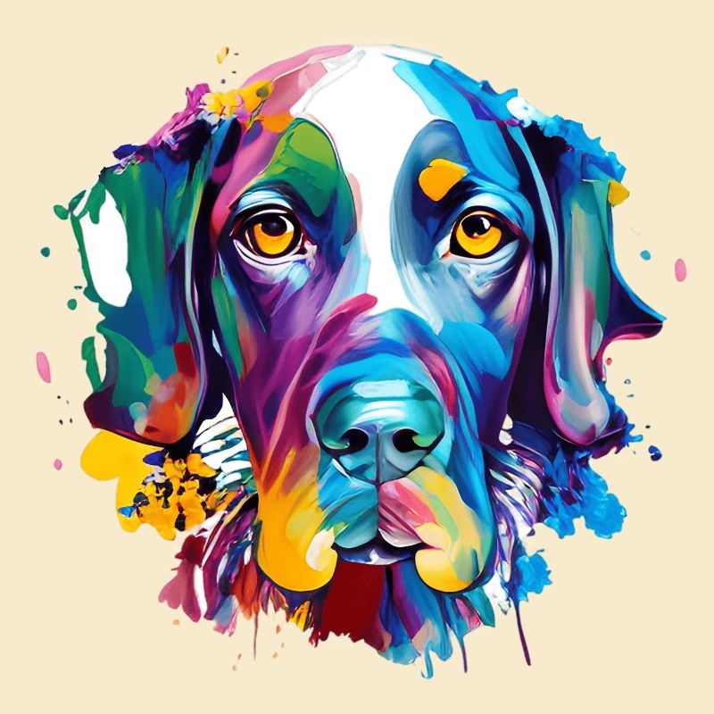 German Shorthaired Pointer GSP Colourful Dog Art