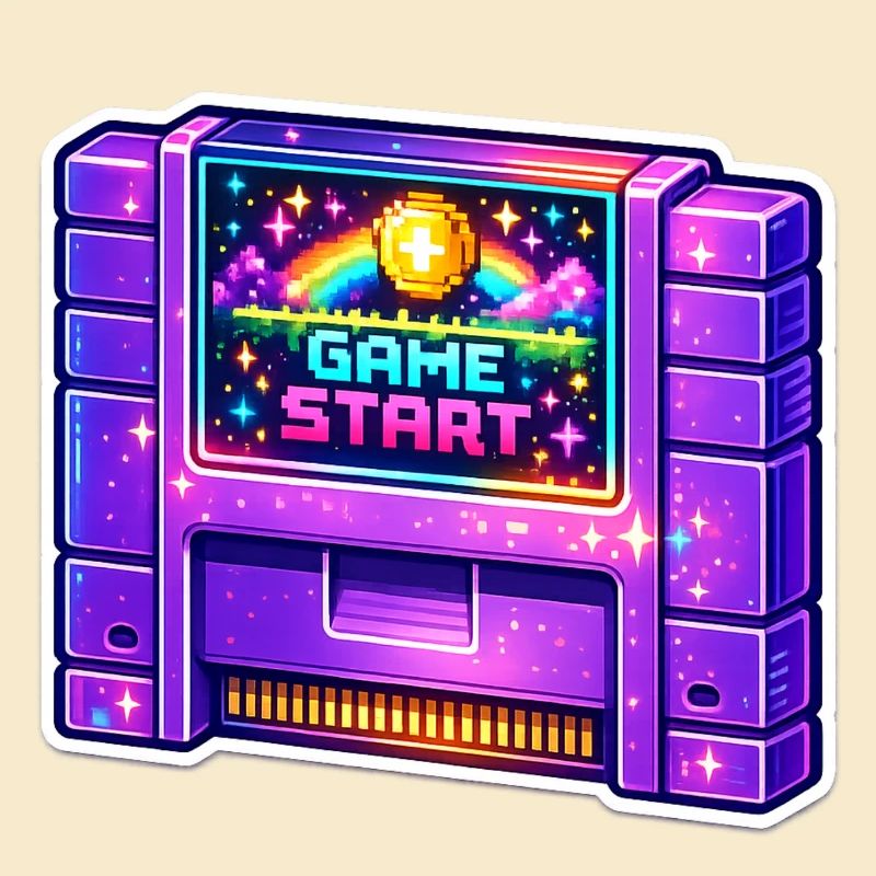 Retro Arcade Start Neon