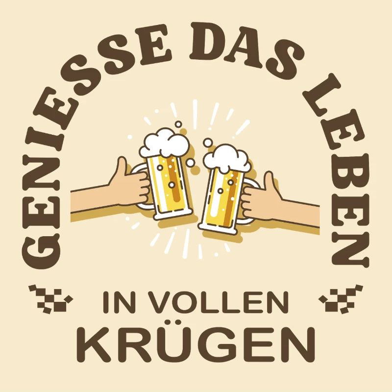 Genieße das Leben – Prost Bierkrug Spruch