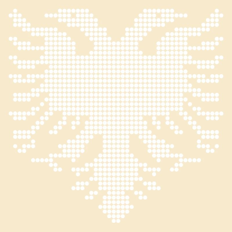 Albanian Double Headed Eagle Dotwork Emblem