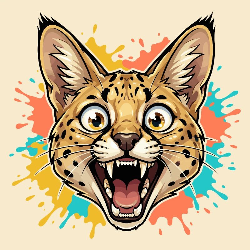 Jaguarkopf mit Farbspritzer