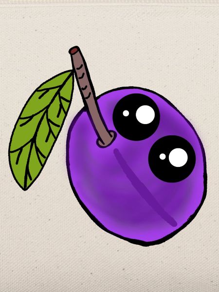 Pflaume Kawaii Pflaumen Obst Frucht