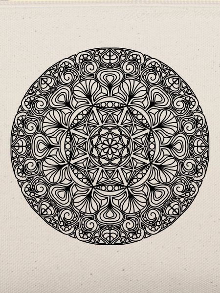Jugendstil Mandala schwarz-weiß