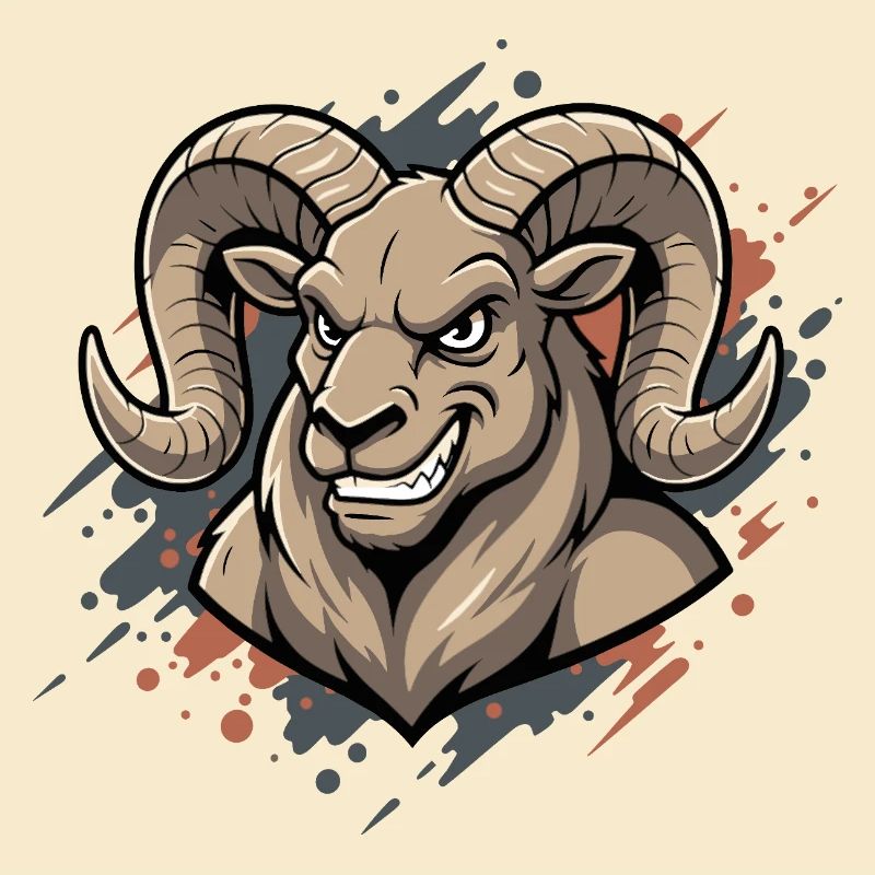 Aggressiver Ram-Maskot