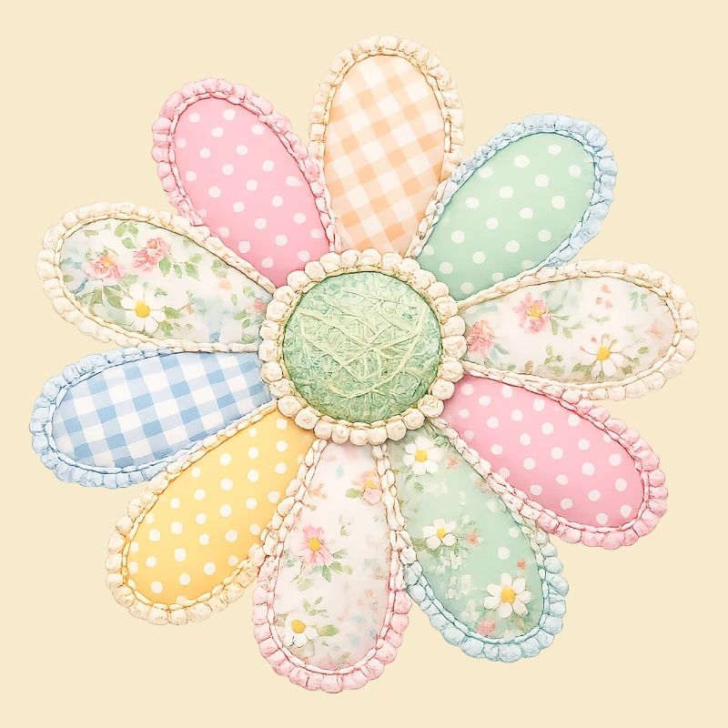Patchwork fleuri coloré Vintage Cottagecore Design