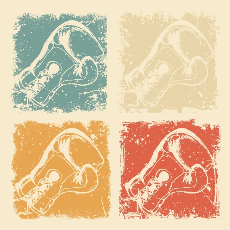 Graphique de boxe avec gants de boxe pour boxeurs