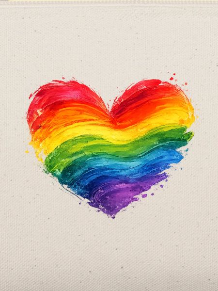 Buntes Regenbogen-Herz | Pride Acryl-Kunst